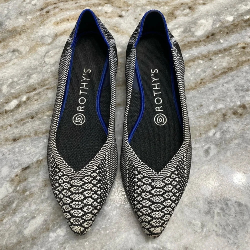 Rothy's Black and White *Retired* Python Point Size 7.5 - Picture 2 of 13